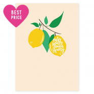 Espositori bigiotteria in cartoncino "Easy peasy lemon squeezy" beige-giallo