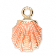 Ciondoli di metallo conchiglia oro-rosa pesca