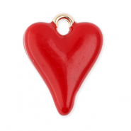 Ciondoli di metallo cuore oro-rosso