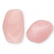 Perline in acrilico rettangolo rosa chiaro-marmo