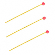 BY31&reg; Componenti in acciaio inossidabile chiodini a testa pallina 35mm oro-rosso