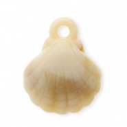 Ciondoli in acrilico conchiglia beige-marrone-bianco