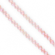Perline sfaccettate bicone 4mm rosa chiaro-rivestimento AB