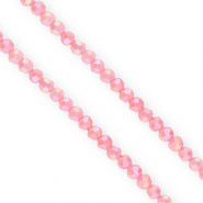 Perline sfaccettate tonde 4mm rosa-rivestimento AB