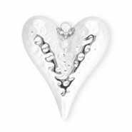 Ciondoli in acciaio inossidabile cuore argento
