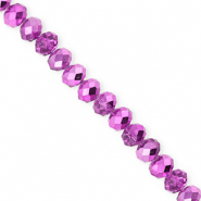 Perline sfaccettate 6x5mm rondella viola orchidea-effetto perlato