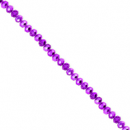 Perline sfaccettate 3x2mm rondella viola scuro-effetto perlato