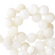 Perline di conchiglia base 4mm tonda bianco