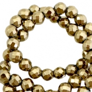 Perline di ematite 4 mm sfaccettata tonda oro antico