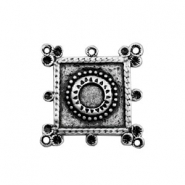 Ciondoli di metallo TQ quadrato con castone per Swarovski PP32 argento antico