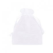 Sacchetti in organza 9x12 cm bianco