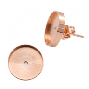 Polaris Steel in acciaio inossidabile orecchini con castone per cabochon 7 mm Swarovski SS34 oro rosa