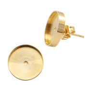 Polaris Steel in acciaio inossidabile orecchini con castone per cabochon 7 mm Swarovski SS34 oro