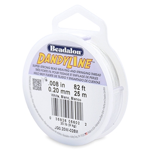 Beadalon filo infilaperle Dandyline diametro 0.20mm bianco