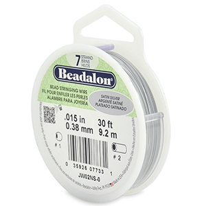 Beadalon filo infilaperle 7 fili diametro 0.38mm argento satinato
