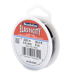 Beadalon filo infilaperle elastico diametro 0.5mm 5 metri nero