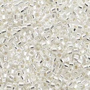 Perline Miyuki Delica 11/0 Silverlined crystal DB-41