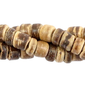 Perline di cocco 5-6 mm rondella marrone chiaro (colore naturale di noce di cocco)