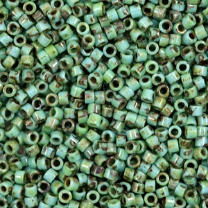 Perline Miyuki Delica 11/0 Opaque picasso turquoise blue DB-2264