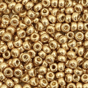 Rocailles Miyuki 8/0 Duracoat galvanized champagne gold 8-4204