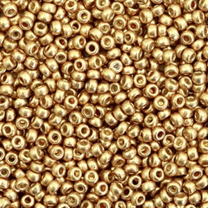 Rocailles Miyuki 11/0 Duracoat galvanized champagne gold 11-4204