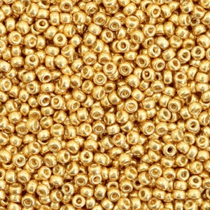 Rocailles Miyuki 11/0 Duracoat galvanized gold 11-4202