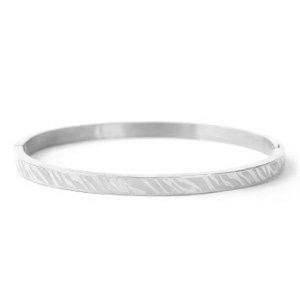 Bracciali in acciaio inossidabile con stampa zebra argento