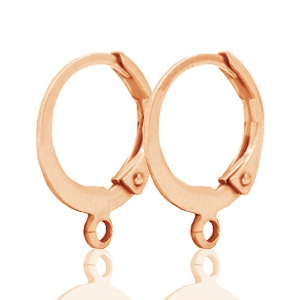Orecchini a cerchio DQ 12mm con anellino oro rosa