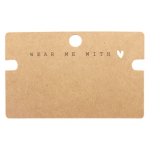 Espositori bigiotteria in cartoncino 'wear me with &hearts;' marrone
