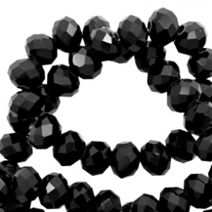 Perline sfaccettate 6x4 mm rondella nero