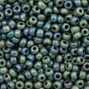 Rocailles Miyuki 8/0 Opaque picasso dark teal 8-4516