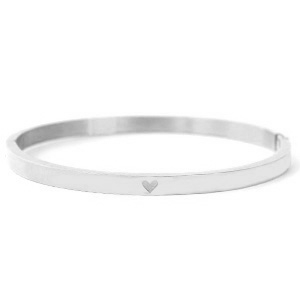 Bracciali in acciaio inossidabile con cuore argento
