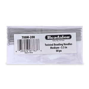 Beadalon attrezzi aghi con occhiello Asian misura media 50 pezzi argento