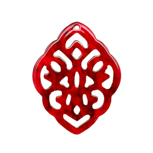 Pendenti in resina in stile barocco rombo rosso ciliegia