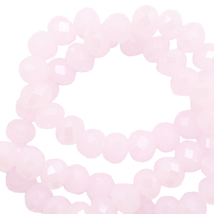 Perline sfaccettate 4x3 mm rondella rosa orchidea chiaro - effetto perlato