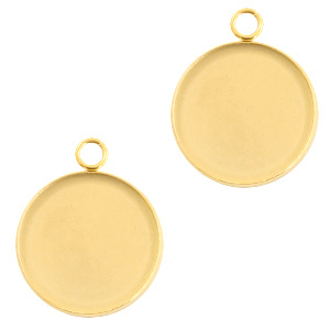 Componenti in acciaio inossidabile castone a ciondolo per cabochon 20mm oro