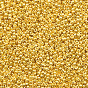 Rocailles Miyuki 15/0 Duracoat galvanized gold 15-4202