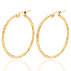 Orecchini in acciaio inossidabile 33mm a cerchio oro