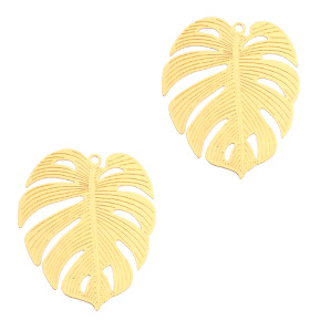 Pendenti in stile boh&eacute;mien a forma di foglia tropicale oro (privo di nichel)
