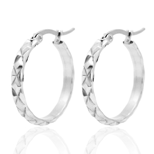 Orecchini in acciaio inossidabile 25mm a cerchio argento