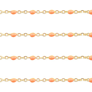 Componenti in acciaio inossidabile 1 mm catena stile rosario arancio-oro