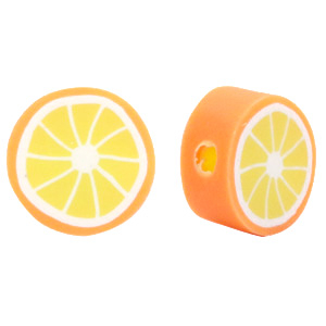 Perline di polimero a forma di arancia arancio neon