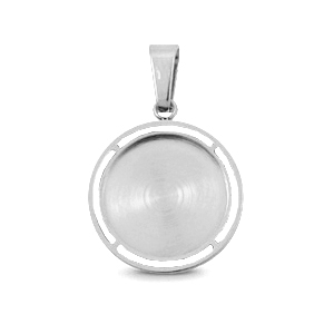 Polaris Steel in acciaio inossidabile ciondolo con castone per cabochon 12 mm argento
