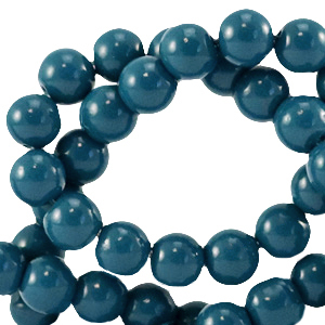 Perline di vetro 6 mm blu stretto di Gibilterra