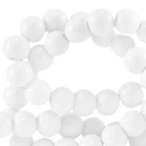 Perline di vetro 8 mm bianco vivo