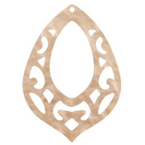Pendenti in resina stile barocco goccia beige semolina chiaro