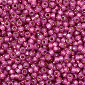 Rocailles Miyuki 11/0 Silverlined dyed duracoat peony pink 11-4247