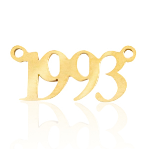 Ciondoli in acciaio inossidabile distanziatore anno 1993 oro