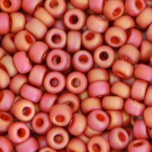 Rocailles Miyuki 6/0 Opaque glazed frosted rainbow cardinal red 6-4695
