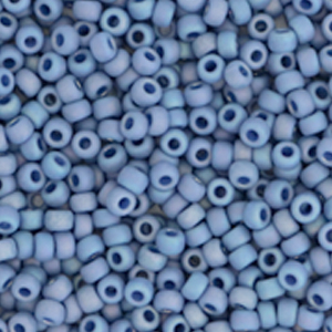 Rocailles Miyuki 11/0 Opaque glazed frosted rainbow soft blue 11-4704